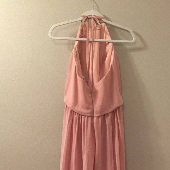 High Neck Chiffon Floor Length Gown - Picture 4 of 7